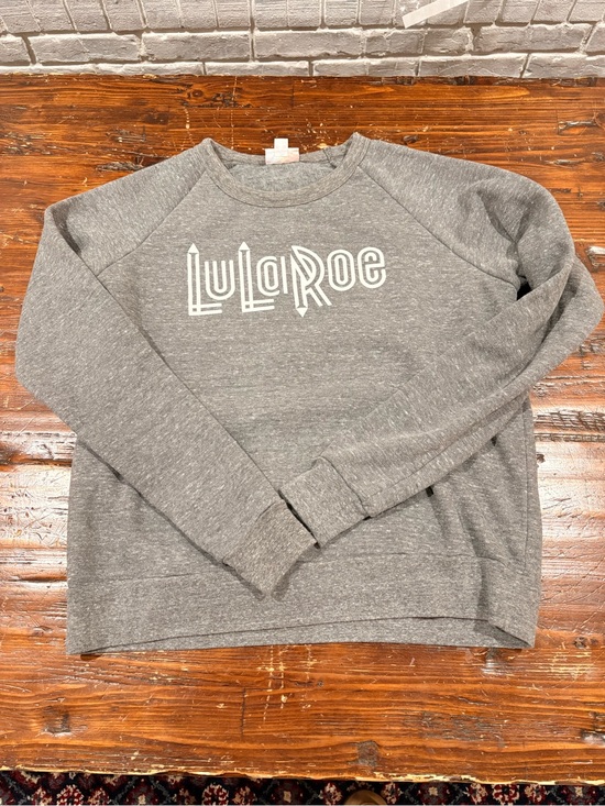 LuLaRoe Tops - LuLaRoe Women’s Medium Heather Gray Crewneck Sweatshirt with White Logo